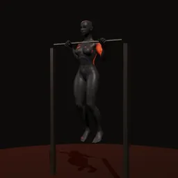 Barra fixa: posição 3 de 3 (boneco 3D feminino)