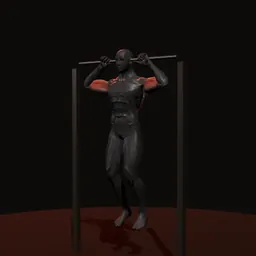 Barra fixa: posição 2 de 3 (boneco 3D masculino)