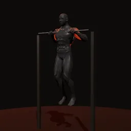 Barra fixa: posição 3 de 3 (boneco 3D masculino)