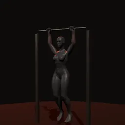 Barra fixa negativo: posição 1 de 3 (boneco 3D feminino)