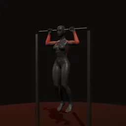 Barra fixa negativo: posição 2 de 3 (boneco 3D feminino)