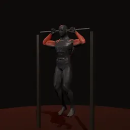 Barra fixa negativo: posição 2 de 3 (boneco 3D masculino)