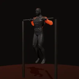 Barra fixa negativo: posição 3 de 3 (boneco 3D masculino)