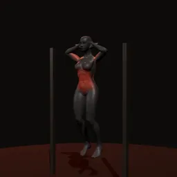 Barra fixa com pegada neutra: posição 2 de 3 (boneco 3D feminino)