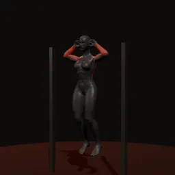 Barra fixa supinada: posição 2 de 3 (boneco 3D feminino)