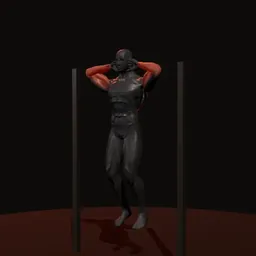 Barra fixa supinada: posição 2 de 3 (boneco 3D masculino)