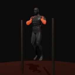 Barra fixa supinada: posição 3 de 3 (boneco 3D masculino)