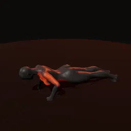 Flexão de braço aberto: posição 2 de 3 (boneco 3D feminino)
