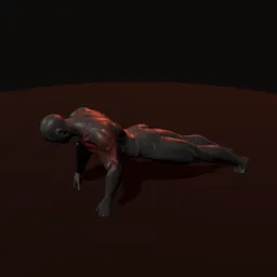 Flexão de braço aberto: posição 1 de 3 (boneco 3D masculino)