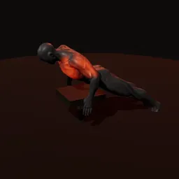 Flexão de braço inclinado: posição 2 de 3 (boneco 3D masculino)