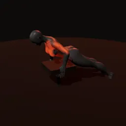 Flexão de braço inclinado pegada média: posição 2 de 3 (boneco 3D feminino)
