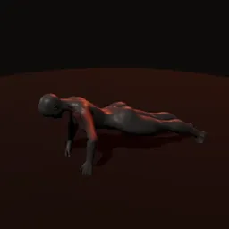 Flexão de braço de tríceps fechado: posição 1 de 3 (boneco 3D feminino)