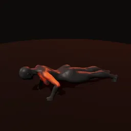 Flexão de braço de tríceps fechado: posição 2 de 3 (boneco 3D feminino)
