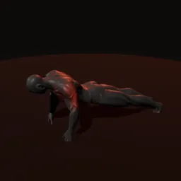 Flexão diamante: posição 1 de 3 (boneco 3D masculino)