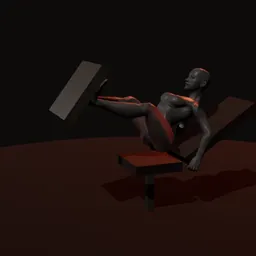 Leg press base fechada: posição 1 de 3 (boneco 3D feminino)