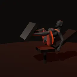 Leg press base fechada: posição 2 de 3 (boneco 3D feminino)