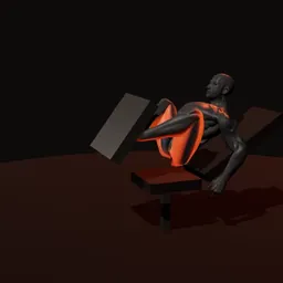 Leg press base fechada: posição 3 de 3 (boneco 3D masculino)