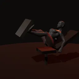 Leg press: posição 1 de 3 (boneco 3D feminino)