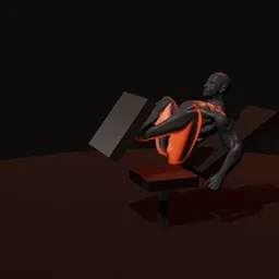 Leg press: posição 3 de 3 (boneco 3D masculino)