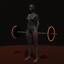 Levantamento terra do arranco: posição 1 de 3 (boneco 3D feminino)
