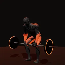 Levantamento terra do arranco: posição 3 de 3 (boneco 3D masculino)