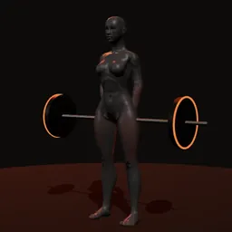 Levantamento terra do clean: posição 1 de 3 (boneco 3D feminino)