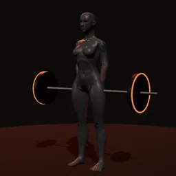 Levantamento terra em déficit romeno: posição 1 de 3 (boneco 3D feminino)