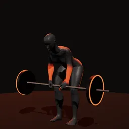 Levantamento terra em déficit romeno: posição 3 de 3 (boneco 3D feminino)