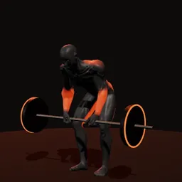Levantamento terra em déficit romeno: posição 3 de 3 (boneco 3D masculino)
