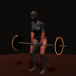 Levantamento terra com elástico: posição 2 de 3 (boneco 3D feminino)