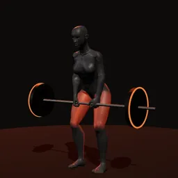 Levantamento terra invertido com elástico: posição 2 de 3 (boneco 3D feminino)