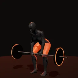 Levantamento terra invertido com elástico: posição 3 de 3 (boneco 3D feminino)