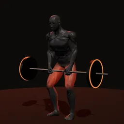 Levantamento terra invertido com elástico: posição 2 de 3 (boneco 3D masculino)