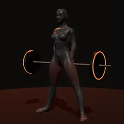 Levantamento terra invertido sumô com elástico: posição 1 de 3 (boneco 3D feminino)