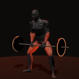 Levantamento terra invertido sumô com elástico: posição 2 de 3 (boneco 3D masculino)