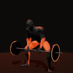 Levantamento terra invertido sumô com elástico: posição 3 de 3 (boneco 3D masculino)