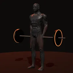 Levantamento terra com barra: posição 1 de 3 (boneco 3D masculino)