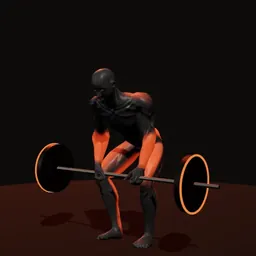 Levantamento terra com barra: posição 3 de 3 (boneco 3D masculino)