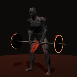 Levantamento terra pernas retas base aberta: posição 2 de 3 (boneco 3D masculino)