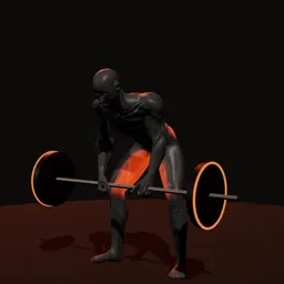 Levantamento terra pernas retas base aberta: posição 3 de 3 (boneco 3D masculino)