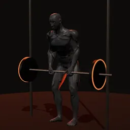 Levantamento terra pernas semirrígidas no Smith: posição 2 de 3 (boneco 3D masculino)