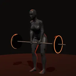 Levantamento terra romeno: posição 2 de 3 (boneco 3D feminino)