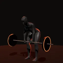 Levantamento terra romeno: posição 3 de 3 (boneco 3D feminino)