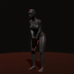 Levantamento terra romeno com kettlebell: posição 2 de 3 (boneco 3D feminino)