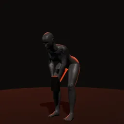 Levantamento terra romeno com kettlebell: posição 3 de 3 (boneco 3D feminino)