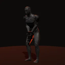 Levantamento terra romeno com kettlebell: posição 2 de 3 (boneco 3D masculino)