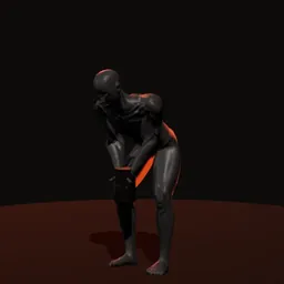 Levantamento terra romeno com kettlebell: posição 3 de 3 (boneco 3D masculino)