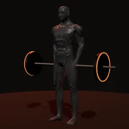 Levantamento terra romeno: posição 1 de 3 (boneco 3D masculino)