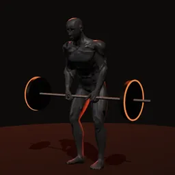 Levantamento terra romeno: posição 2 de 3 (boneco 3D masculino)