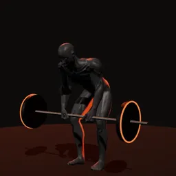 Levantamento terra romeno: posição 3 de 3 (boneco 3D masculino)